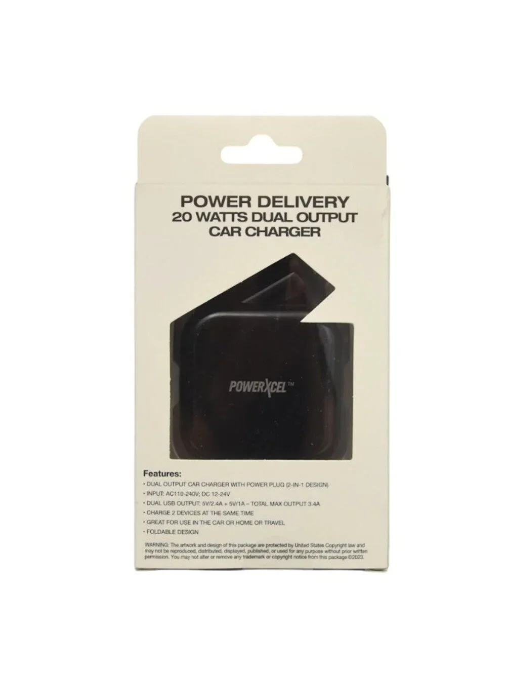 PowerXcel Dual Output Car Charger With Power Plug 2 In 1 Design - Picture 3 of 3